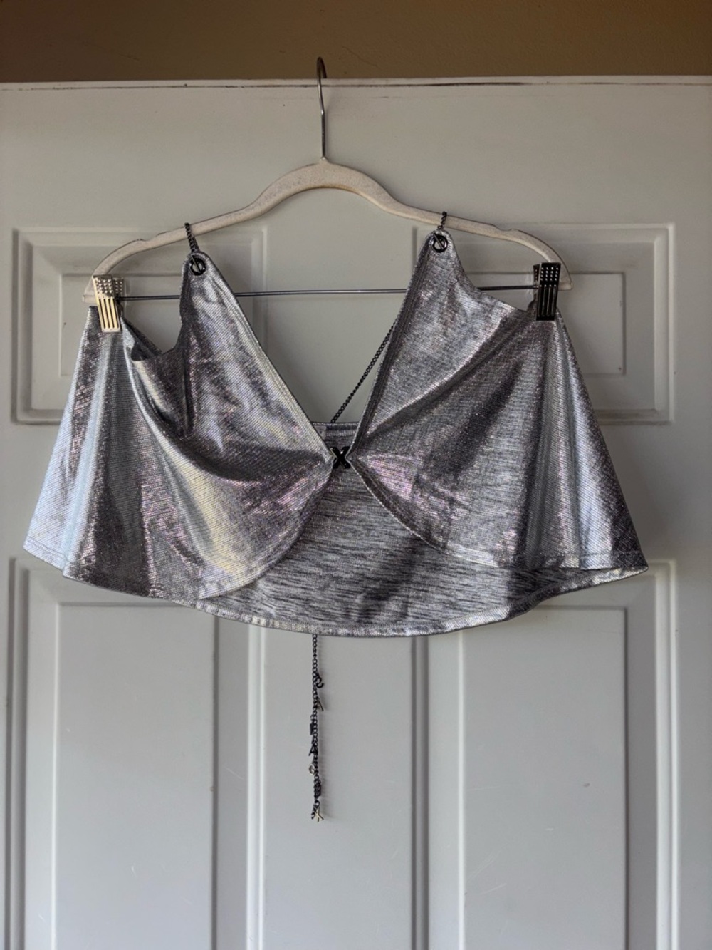 Savage X Fenty silver Chain Reaction halter cami size 2X/3X
